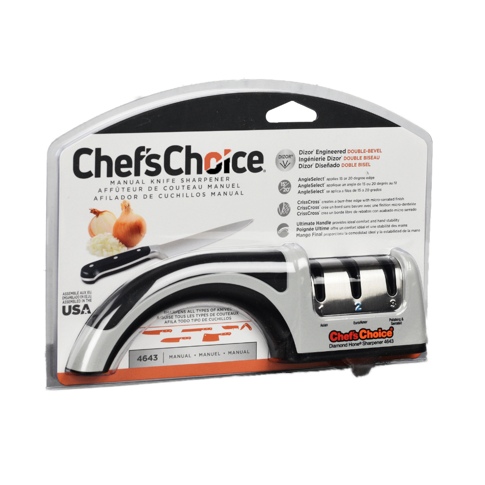 How to use the 4643 Diamond Hone Pronto Pro Manual Knife Sharpener by Chefs  Choice 