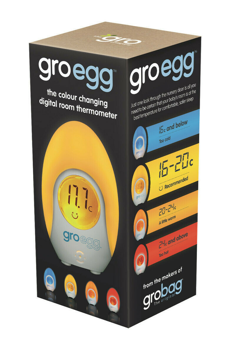 NEW GRO EGG DIGITAL ROOM TEMPERATURE THERMOMETER & NIGHT LIGHT BABY
