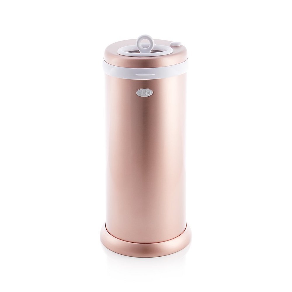 UBBI NEWBORN BABY NAPPY DIAPER PAIL BIN METALLIC ROSE GOLD ECO