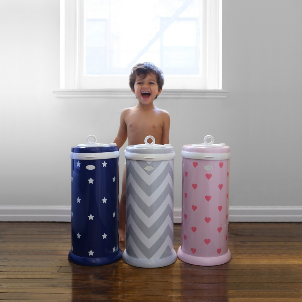 NEW UBBI NEWBORN BABY NAPPY DIAPER PAIL BIN GREY CHEVRON ECO FRIENDLY eBay