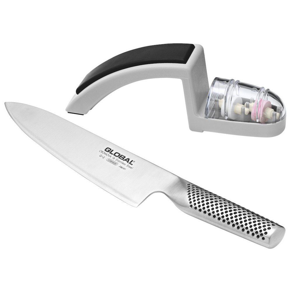 New G2 GLOBAL Chef Cooks Knife 20cm G2 & Minosharp 2pc Starter Set Stainless St eBay