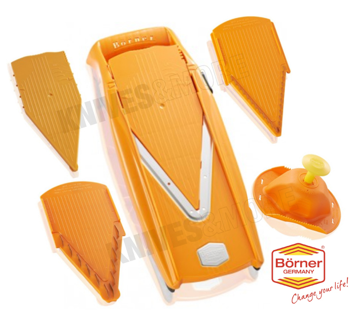 GERMAN BORNER V5 POWER ORANGE 5 PIECE 5PC SET MANDOLINE V SLICER eBay