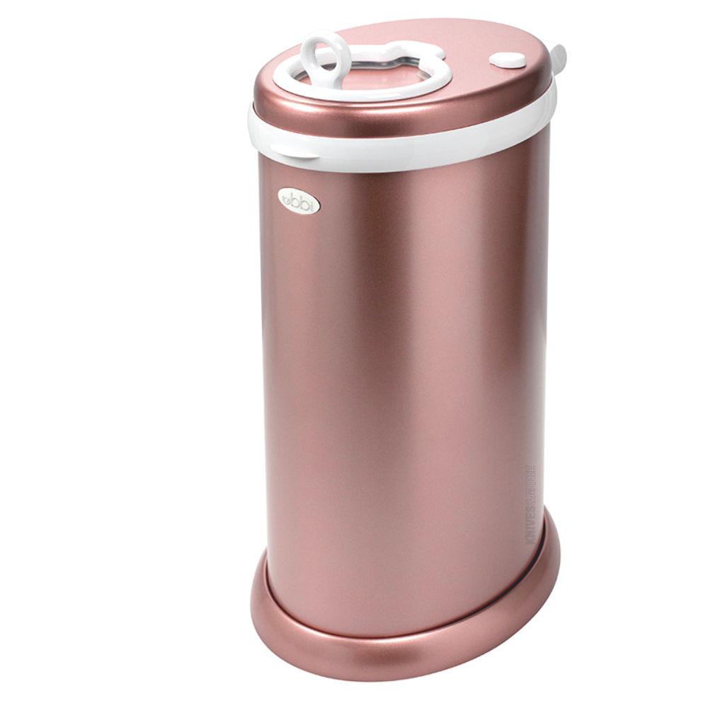 UBBI NEWBORN BABY NAPPY DIAPER PAIL BIN METALLIC ROSE GOLD ECO