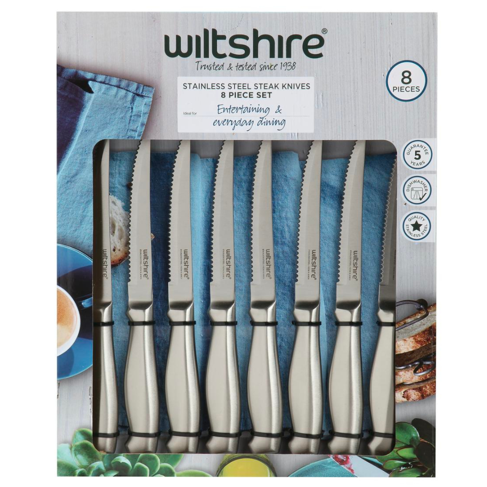 New WILTSHIRE Staysharp Premium Radius 6pc Knife Block Set Built in  Sharpener