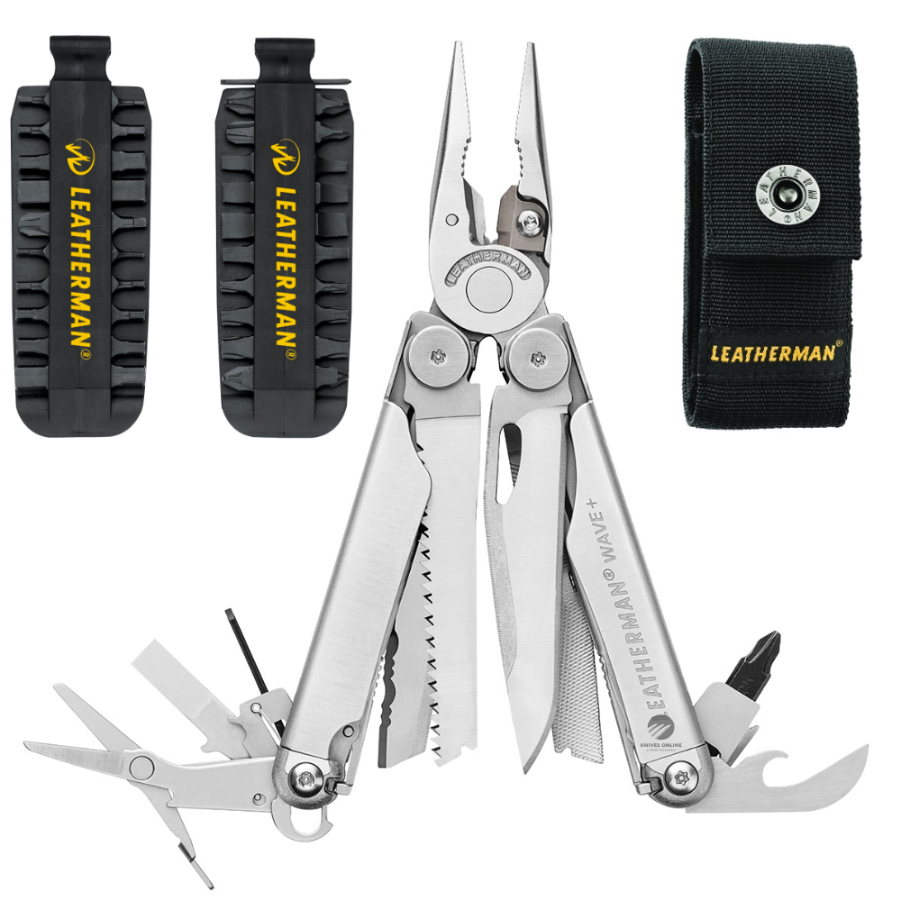 NEW LEATHERMAN WAVE PLUS STAINLESS STEEL MULTITOOL NYLON SHEATH BIT KIT Leatherman