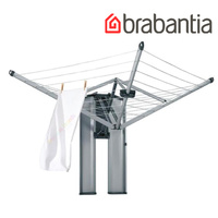BRABANTIA WALL FIX FOLD AWAY 24M CLOTHES LINE W/ STORAGE BOX WALL MOUNT WASHING