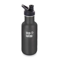 Klean Kanteen Classic 18oz / 532ml Camping Water Bottle Sport Cap - Shale Black
