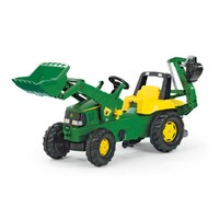John Deere Pedal Rolly Tractor w/ Excavator & Loader Ride On 3y+