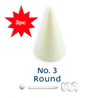 Loyal No. 3 Round Piping Nozzle Plain Plastic |  3 Pieces