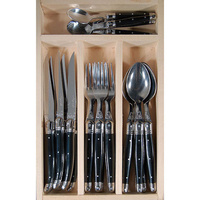Laguiole - Debutant Mirror - 24pc Cutlery Sets - Black