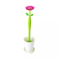 Vigar Flex Flower Power White Toilet Brush Set