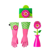 Vigar Flower Power 5 Piece Set | Gloves Dish Brush Sponge Holder