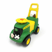 John Deere Sit N Scoot 3 in 1 Push Tractor Ride On W/ Toys 18m+
