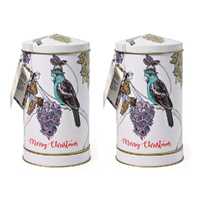 Banksia Red Christmas Musical Wind Up Tin Chocolate Coated Almonds 200g - 2 Pack