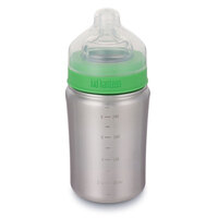 New Klean Kanteen 9oz Baby Bottle W/ Med Flow Nipple Stainless - Stainless Steel