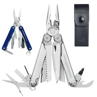 Leatherman WAVE Stainless Steel Multi Tool & Leather Sheath + SQUIRT PS4 Blue *AUTHAUSDEALER*