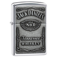 Zippo Jack Daniel's Label Brass Chip Lighter - High Polished Chrome