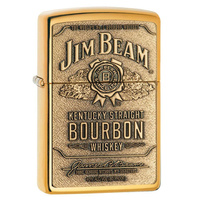 Zippo Jim Beam Full Label Brass Chip  | High Polished Brass Lighter 94258