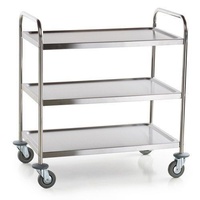SERVING UTLITY TROLLEY 3 SHELF STAINLESS STEEL COMMERICAL KIT "FREE POSTAGE" 548