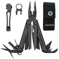 LEATHERMAN WAVE BLACK + PLUS MULTITOOL + SHEATH + POCKET CLIP & LANYARD RING