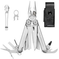 LEATHERMAN WAVE + PLUS STAINLESS MULTITOOL + LEATHER SHEATH + POCKET CLIP & LANYARD RING