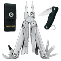 NEW LEATHERMAN SURGE STAINLESS STEEL MULTITOOL + SHEATH + SKELETOOL KNIFE
