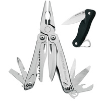 LEATHERMAN SIDEKICK STAINLESS MULTITOOL KNIFE + SHEATH + CARABINER + CRATER C33