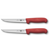 Victorinox Straight Wide Blade Boning 15cm Knife Red 5.6001.15 - Set of 2