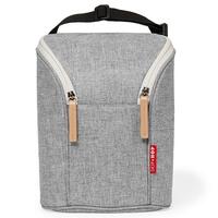 SKIP HOP GRAB & GO DOUBLE BOTTLE BAG WARMER - GREY MELANGE