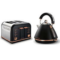 New Morphy Richards Accents Rose Gold Kettle + 4 Slice Toaster | Matte Black