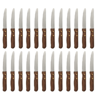 Athena Jumbo Steak 22.3cm Knife Set x 24 Knives Wood Handle