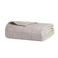 Bambury Linen Quilted Coverlet 260cm x 240cm Pebble | Queen / King