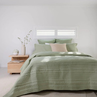 Bambury Flinders Embossed Coverlet Set Sage | Single / Double