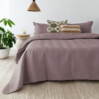 Bambury Herringbone Embossed Coverlet Set Single Double