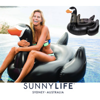 NEW SUPER SIZE SUNNYLIFE LUXE BLACK SWAN HUGE INFLATABLE POOL GARDEN BEACH W HANDLES AGE 6+