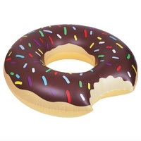 PUMP BY SUNNYLIFE GIANT HUGE POOL RING INFLATABLE CHOCOLATE DONUT BEACH RAFT