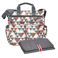 NEW SKIP HOP DUO SIGNATURE NAPPY DIAPER BABY BAG W/ CHANGING PAD - TRIANGLES SKIPHOP SH200313