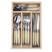 Andre Verdier Laguiole - Debutant Mirror - 24 pc Cutlery Sets - IVORY