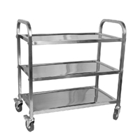 Sunnex Catering Serving Trolley 3 Shelf w/ Square Tube Stainless Steel 950 x 550 x 940mm