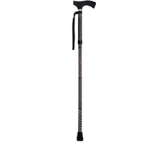 New Luxury Engraved Black Walking Stick - Folding And Adjustable