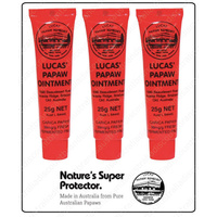 NEW 3 X 25g LUCAS PAPAW OINTMENT PAW PAW CREAM CRACKED LIPS NAPPY RASH _ìÂ�ñì_ìì 25΃†