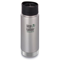 KLEAN KANTEEN 473ml 16oz Insulated Wide BRUSHED STAINLESS BPA Free Bottle Coffee Tea Soup