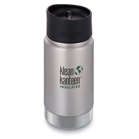 New KLEAN KANTEEN Insulated Wide 12oz 355ml BRUSHED STAINLESS BPA Free Water Bottle
