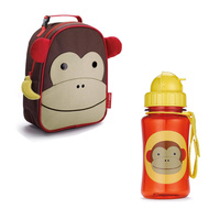 MONKEY SKIP HOP ZOO INSULATED LUNCHIE + LUNCH BOX + STRAW DRINK BOTTLE SET