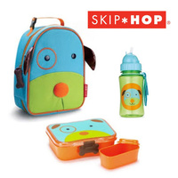 DOG SKIP HOP ZOO INSULATED LUNCHIE + LUNCH BOX + STRAW DRINK BOTTLE SET 