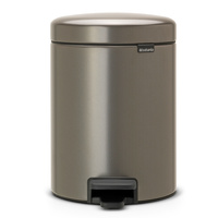 BRABANTIA PEDAL BIN 5L W/ PLASTIC BUCKET 5 LITRE - NEWICON PLATINUM 01807