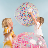 NEW MERI MERI 3 X  GIANT 36" 92CM CONFETTI BALLOON PARTY KIDS MULTI