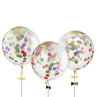 NEW MERI MERI 8 X BIG 18" CONFETTI BALLOON PARTY KIDS MULTI
