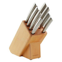 NEW 18383 SCANPAN CLASSIC 9 Piece Stainless Steel Knife Block Set 9pc