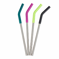 Klean Kanteen Reusable Stainless Steel Straw 8mm - Pack of 4 Multi-Colour